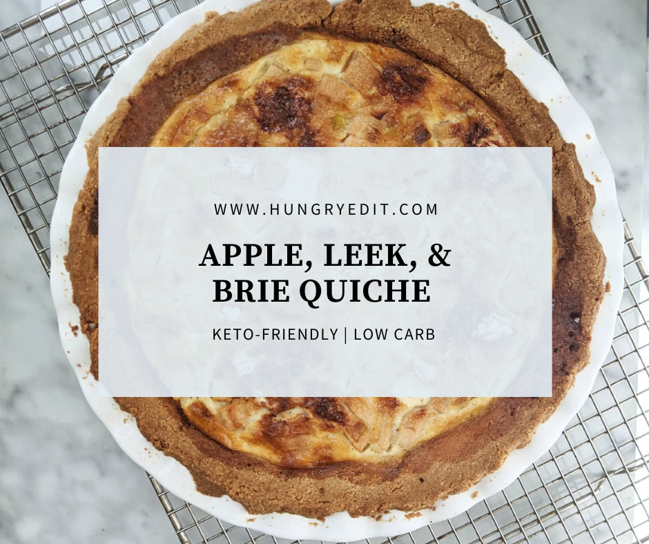 Keto Apple Leek and Brie Quiche Gluten Free