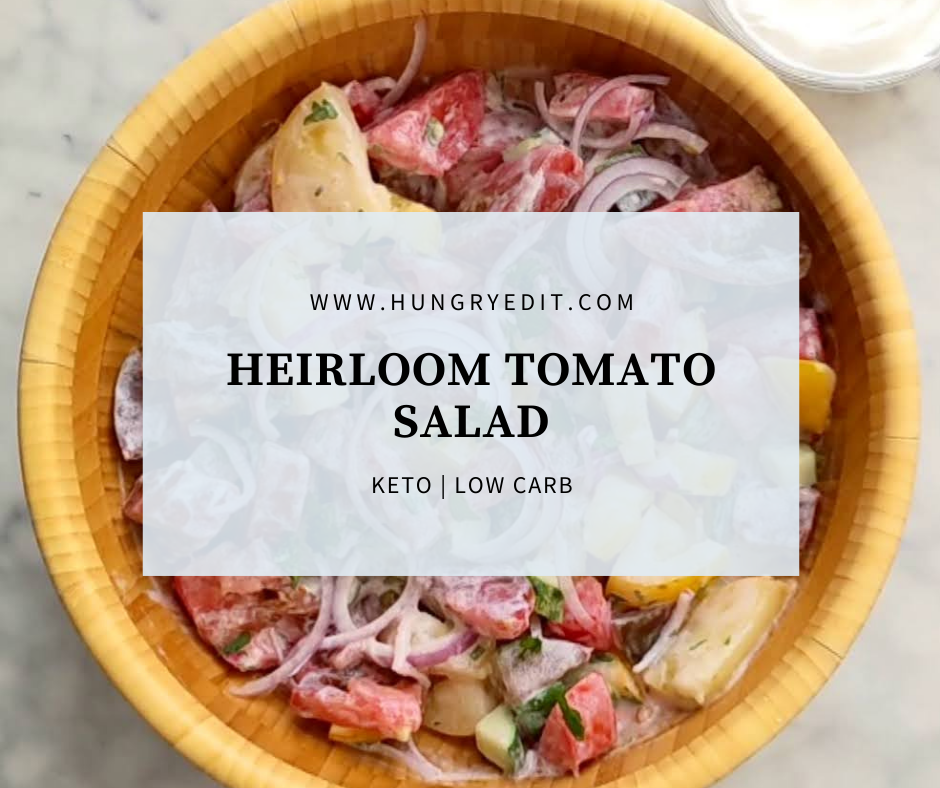 Keto Heirloom Tomato Salad with Sour Cream