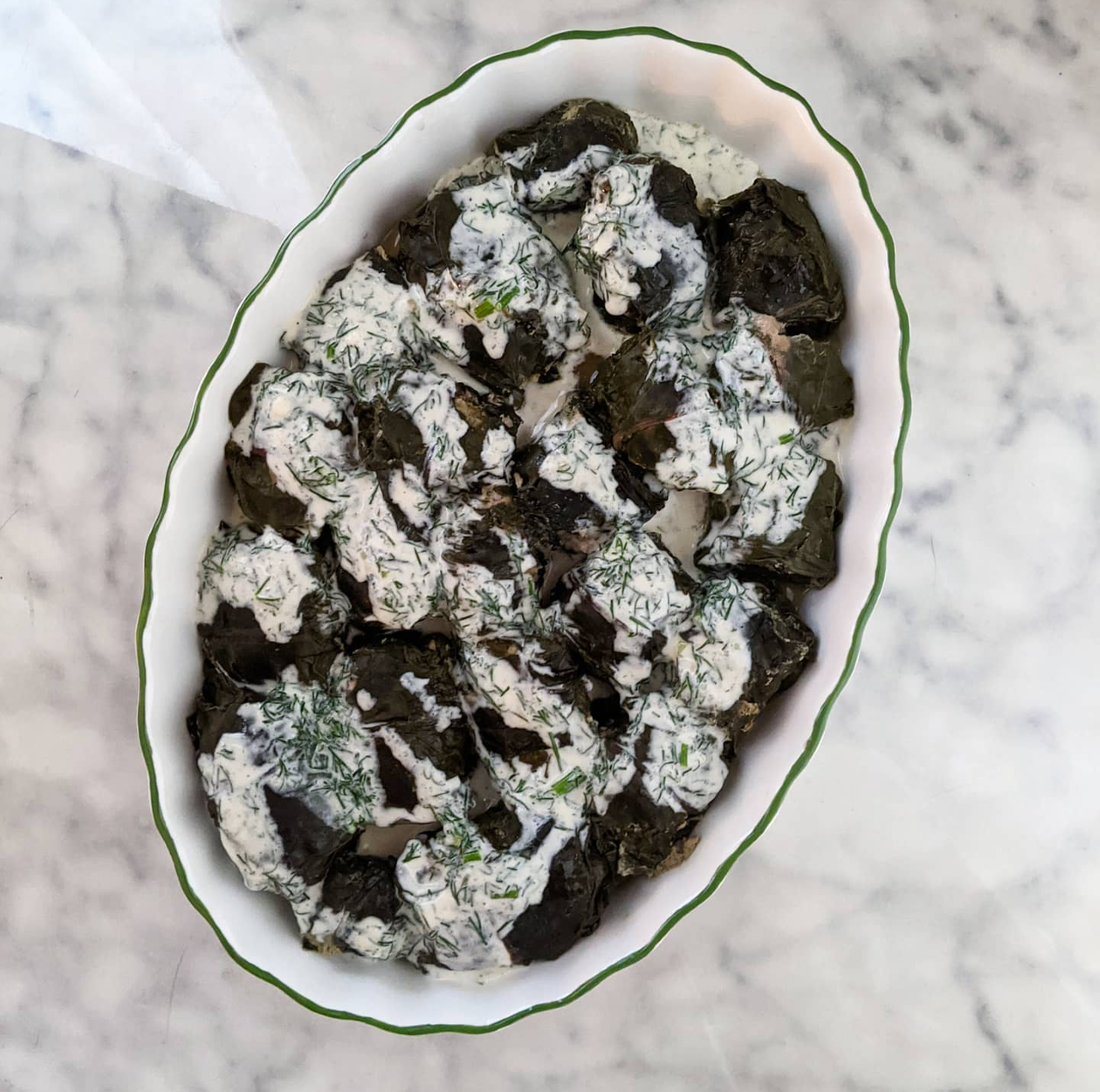 Keto Beet Leaf Rolls (With Creamy Dill Sauce) Holubtsi