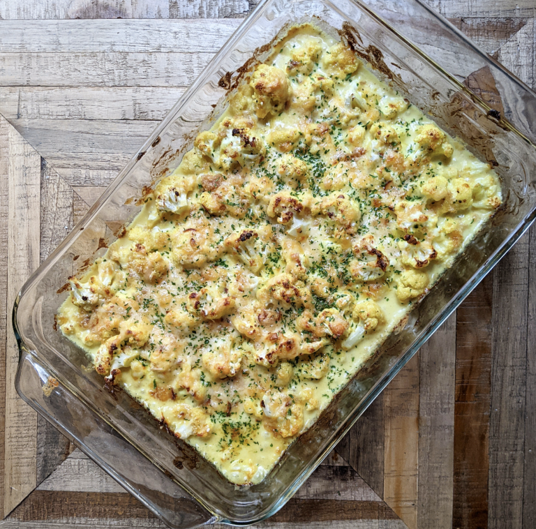 Keto Cauliflower Au Gratin (Cauliflower Cheese)