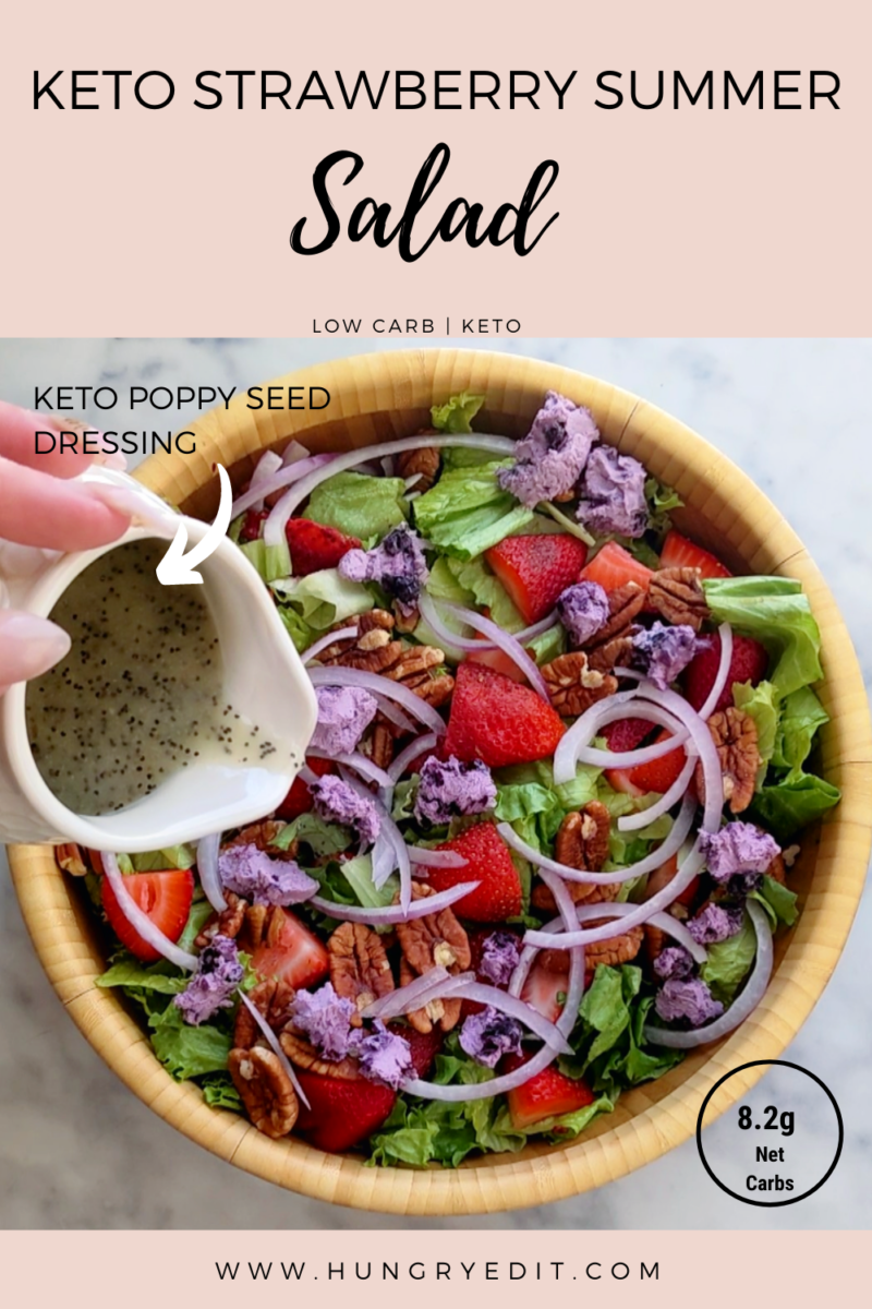 Keto Strawberry Summer Salad (With Homemade Poppy Seed Dressing)