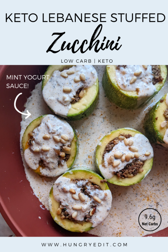 Keto Lebanese Stuffed Zucchini in Yogurt (Kousa Bil Laban) - Hungry Edit